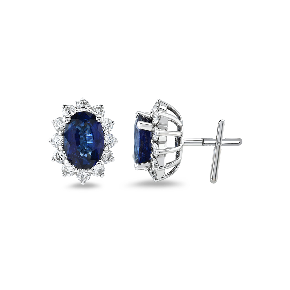 0,53ct Diamond Sapphire Earrings 